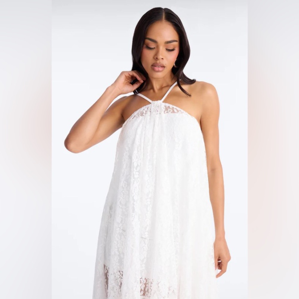 Fashion Nova Garden Fairy Maxi Lace High-Low Dress XS - Picture 3 of 4